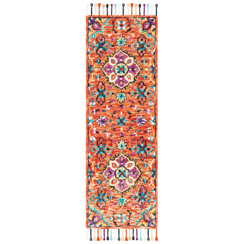 Tapis en laine touffeté à la main Vahakn, Tapis de couloir 2 pi 3 po x 7 pi