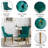 Darlene 60" Glass Dining Table Set Modern Dining Room Table Set  X-Shape Pedestal Glass Table with Dining Chairs, Dining Set for Dining Living Room-114316178-114316187-123467531