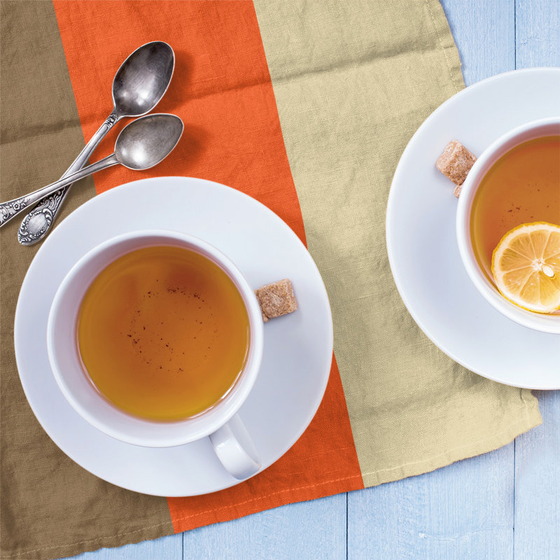 Stripe Tea Towel Kitchen Towel, Poly Twill, Gold/Orange/Cream Baseball