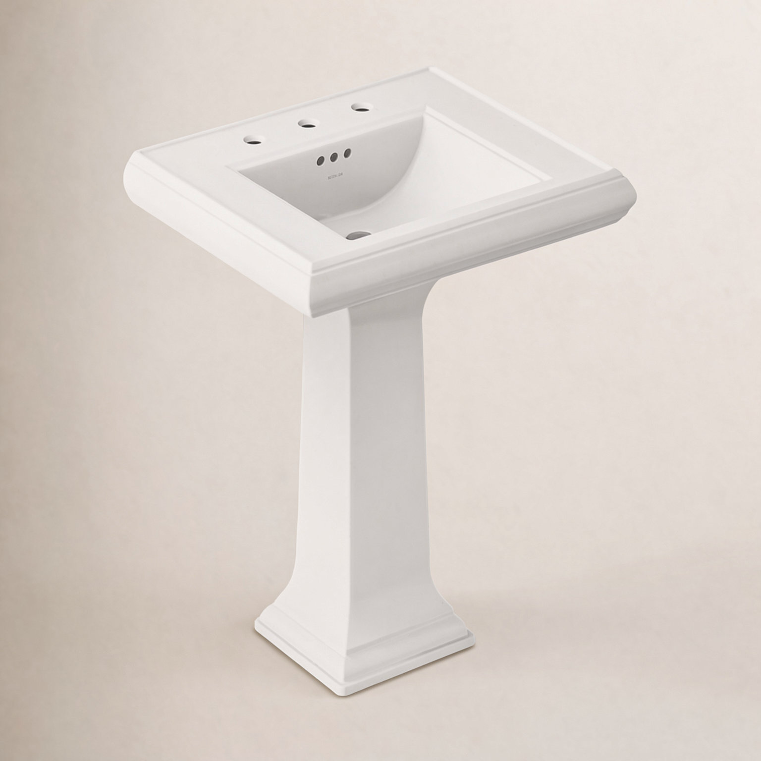 Memoirs Rectangular Pedestal Bathroom Sink, White, 8" Centers