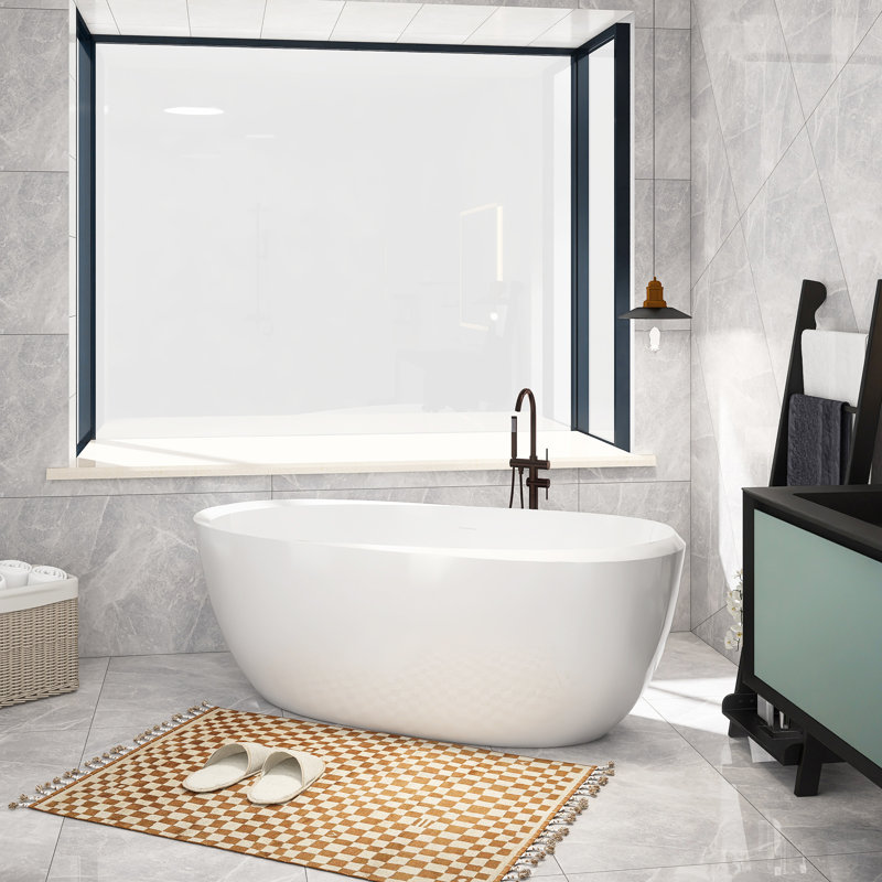 67.32'' x 29.5'' Freestanding Soaking Acrylic Bathtub
