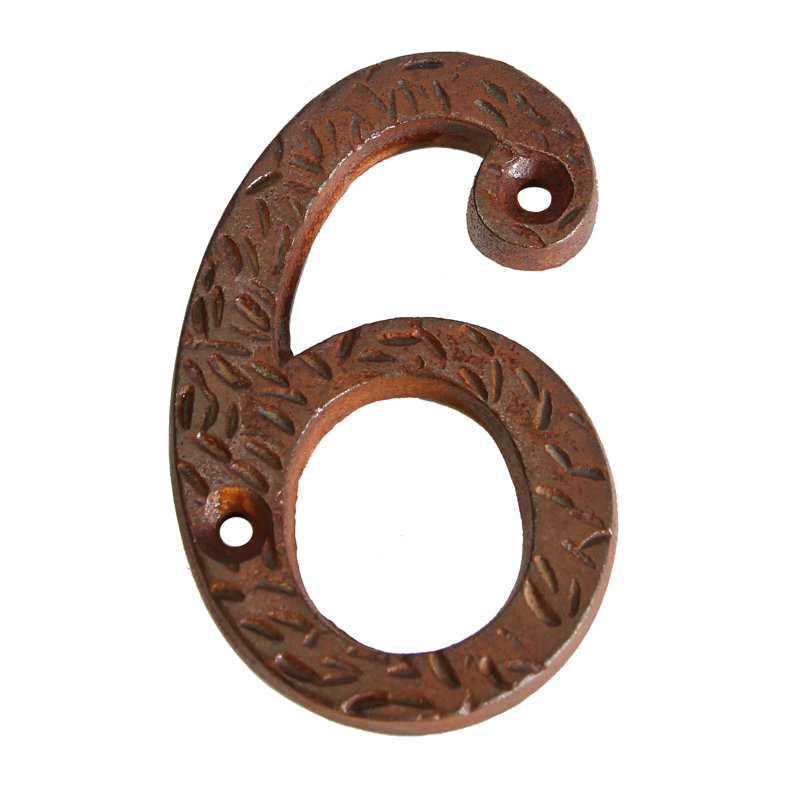 Numéro de maison 3 po, 6, Rouille