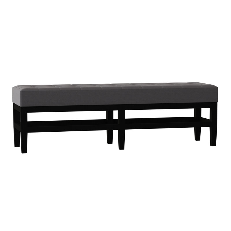 Galindo-White Upholstered Bench, Lena Alloy Performance Linen Blend, Walnut
