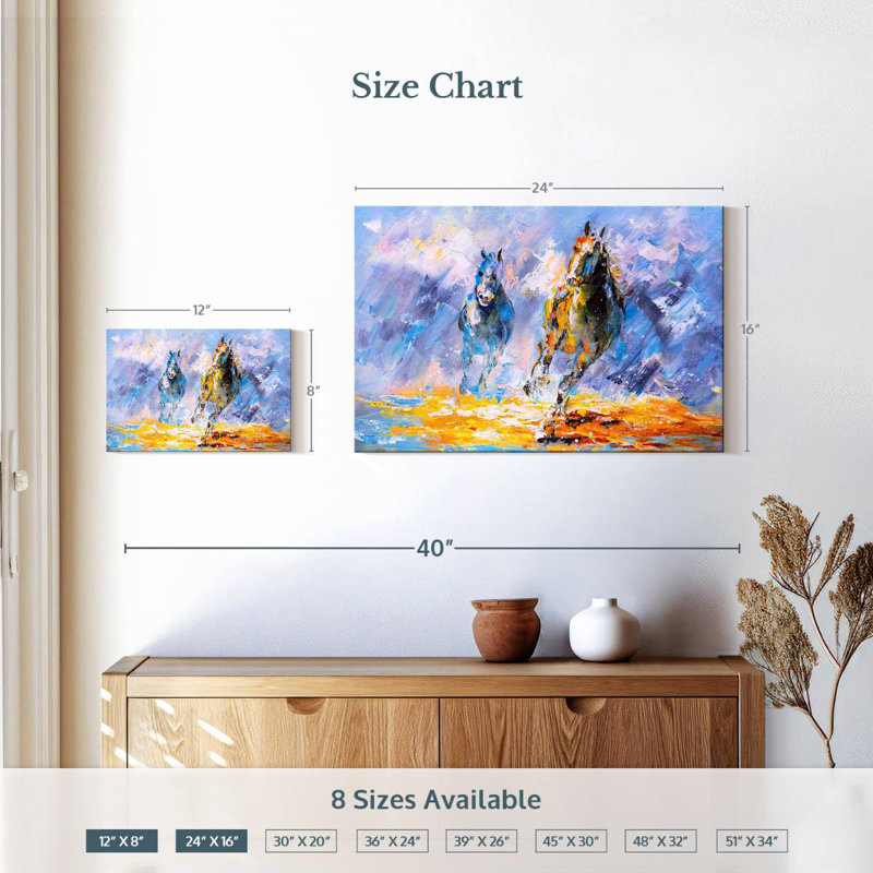 Huile de cheval Brampt, H 16 po x l 24 po