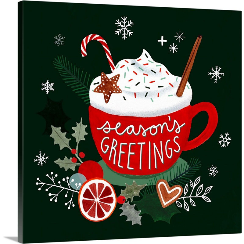 «Christmas Comforts I» par Victoria Borges - reproduction d'art textuel sur toile, H 36 po x l 36 po x P 1,25 po