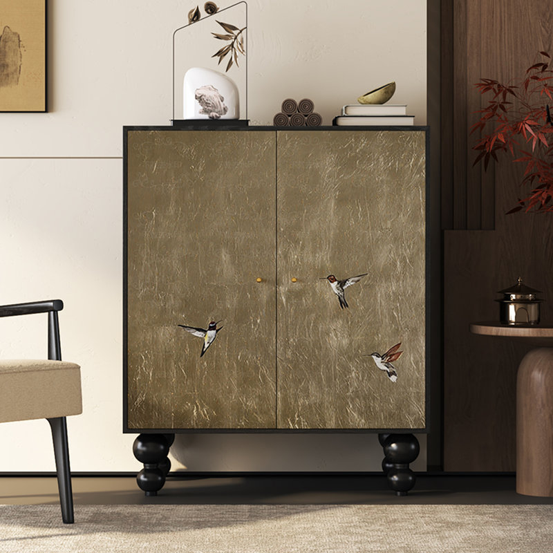 Armoire à chaussures en bois massif de style chinois