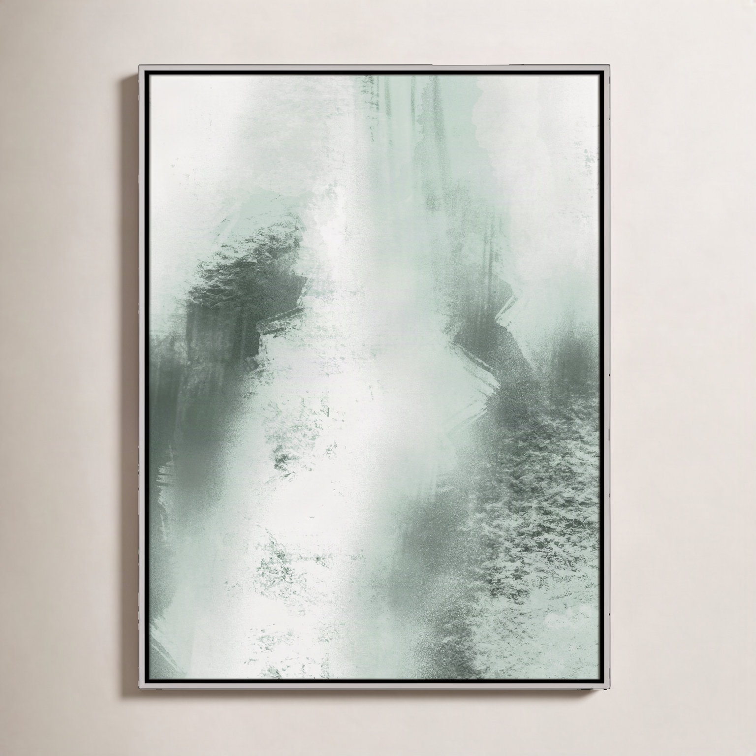 Quietude Smudges I Print by Marcus Prime, 31.5'' W x 41.5'' H, Silver Floater