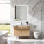Meuble-lavabo mural simple 32 po avec surface solide et lumière DEL à détecteur de mouvement-1592568584