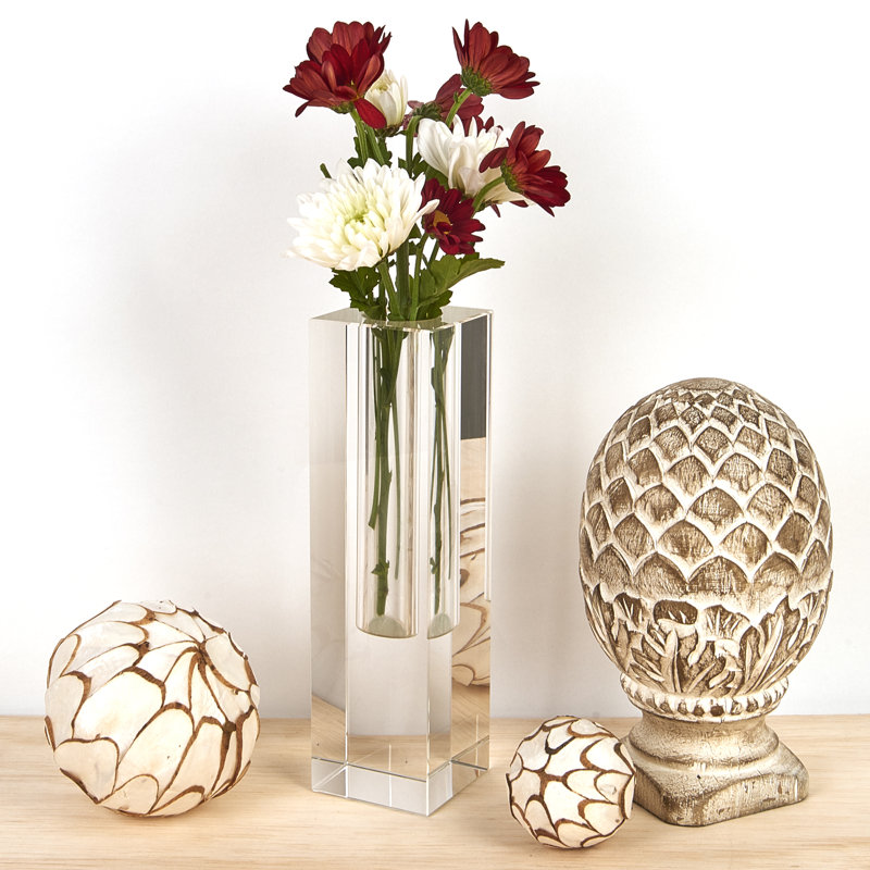 Crystal Table Vase, 8.75" H x 3" W x 3" D