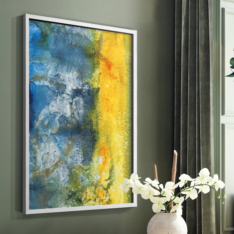 Aquatic Energy II, reproduction encadrée - bois massif, H 10 po x l 8 po, Blanc