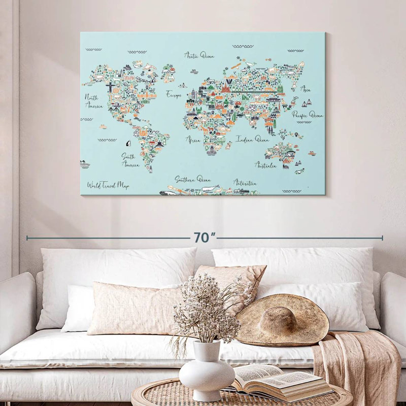 Keiri Educational World Map II, 32" H x 48" W