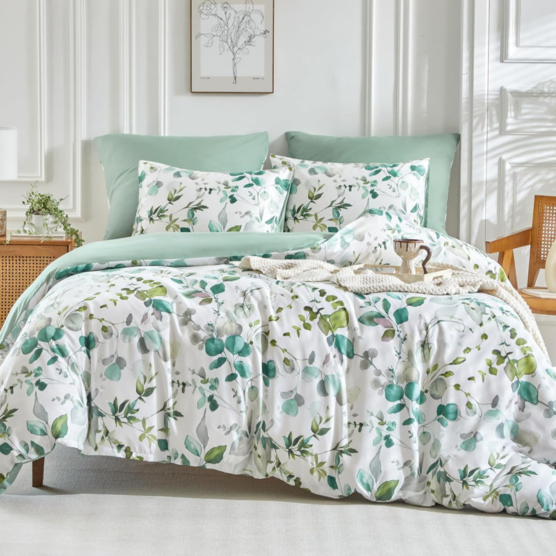 Microfiber Floral Duvet Cover with Pillowcases