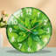 Horloge murale en verre Green Leaf