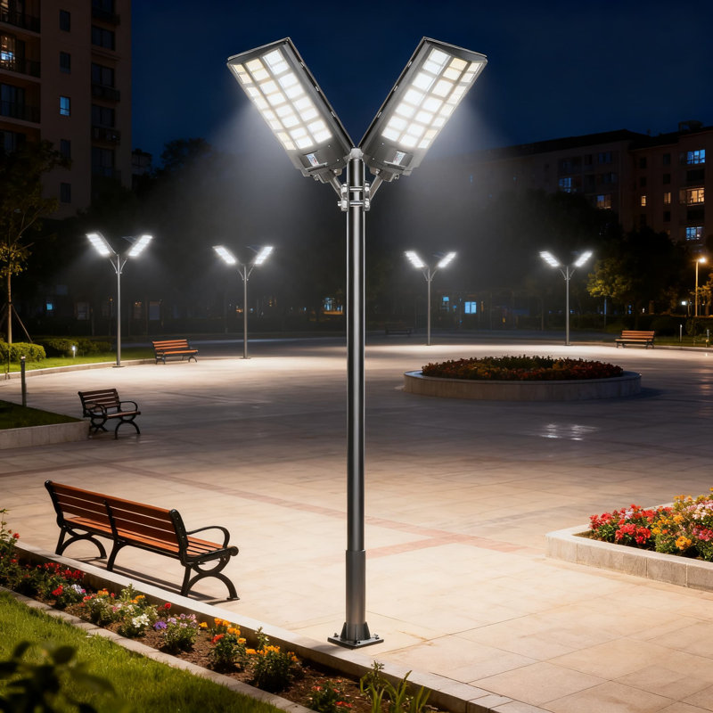8000W Solar Street Light, 240000LM 7000K Super Bright Outdoor Security Light With Motion Sensor, Dusk To Dawn, Waterproof, Wide Angle Illumination For Parking Lots, Streets, Parks