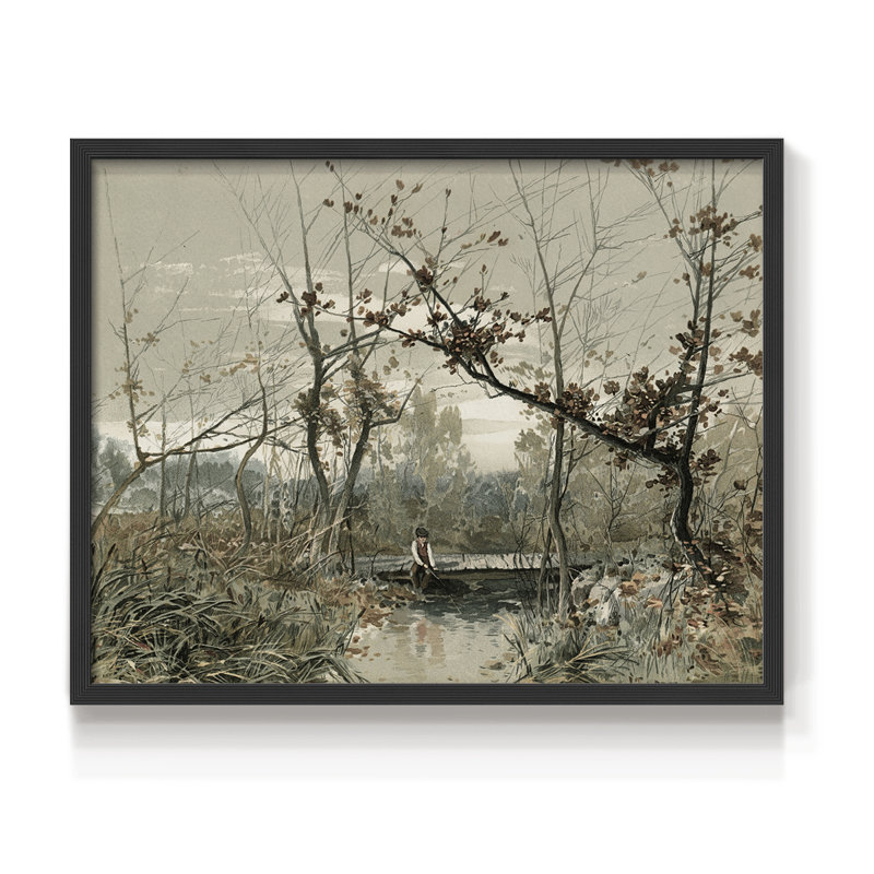 Paysages rétro-CCDCLXXVI-impression encadrée - réaménageable, H 8 po x l 10 po, Noir