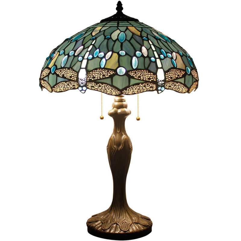 Abat-jour de remplacement pour lampe de table Tiffany W16h7 en verre coloré bleu de mer pour lampe de table Lampe sur pied (3 crochets) Luminaire suspendu Décoration de bureau à domicile