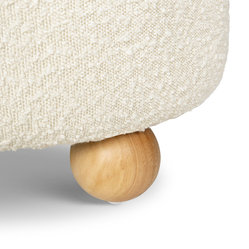 Tuffet Ottoman, Ivory Boucle