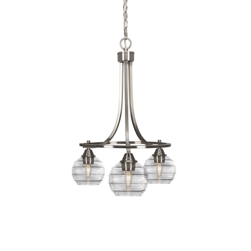 Lustre 3 lumières Ottavia Paramount, Nickel brossé, Clair