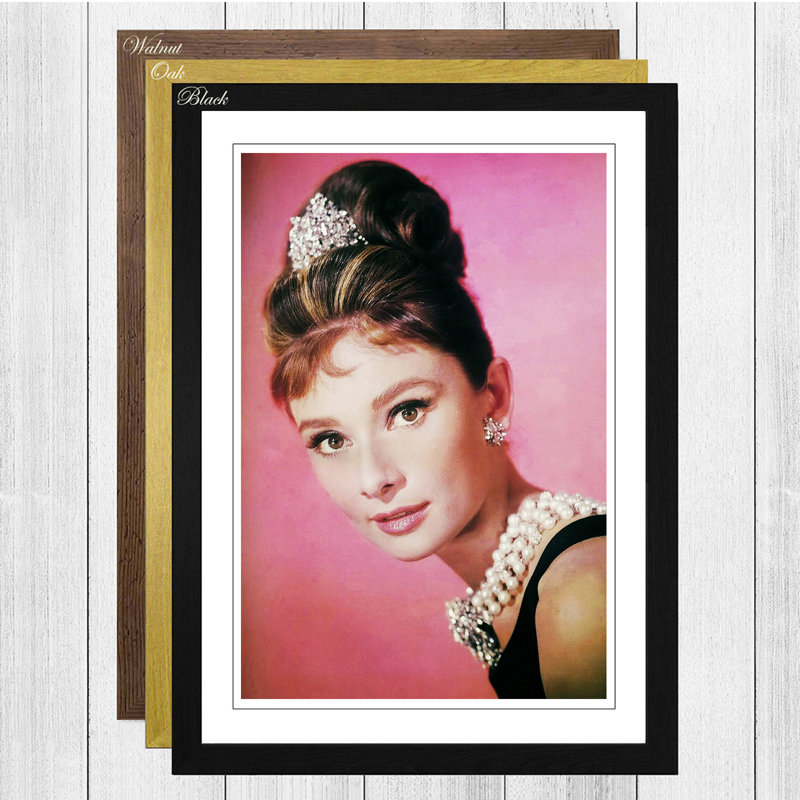 Audrey Hepburn 7 Framed Print, Oak