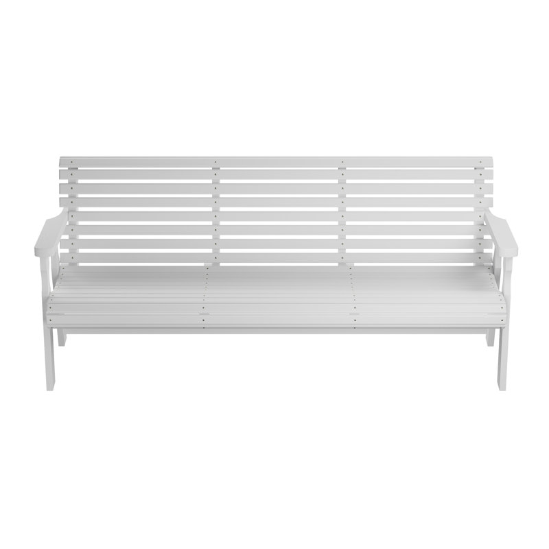 Banc de jardin Amish Casual, Teinture blanche demi-solide, H 34 po x l 75 po x P 27 po
