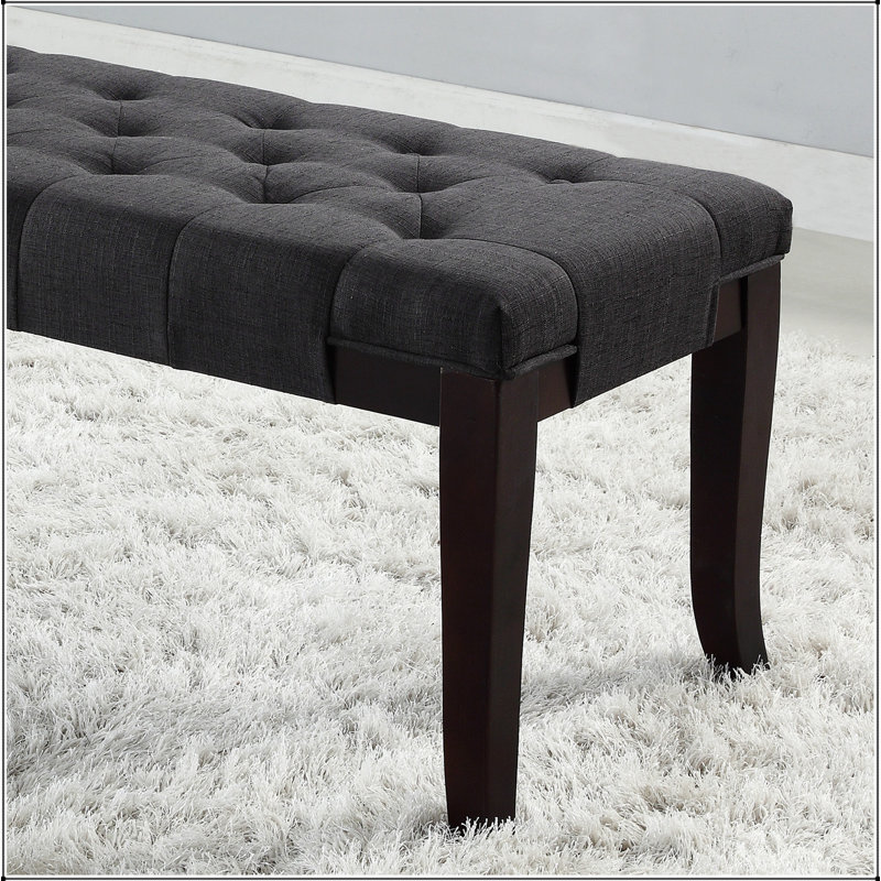 Banc capitonné Linon, tissu, gris
