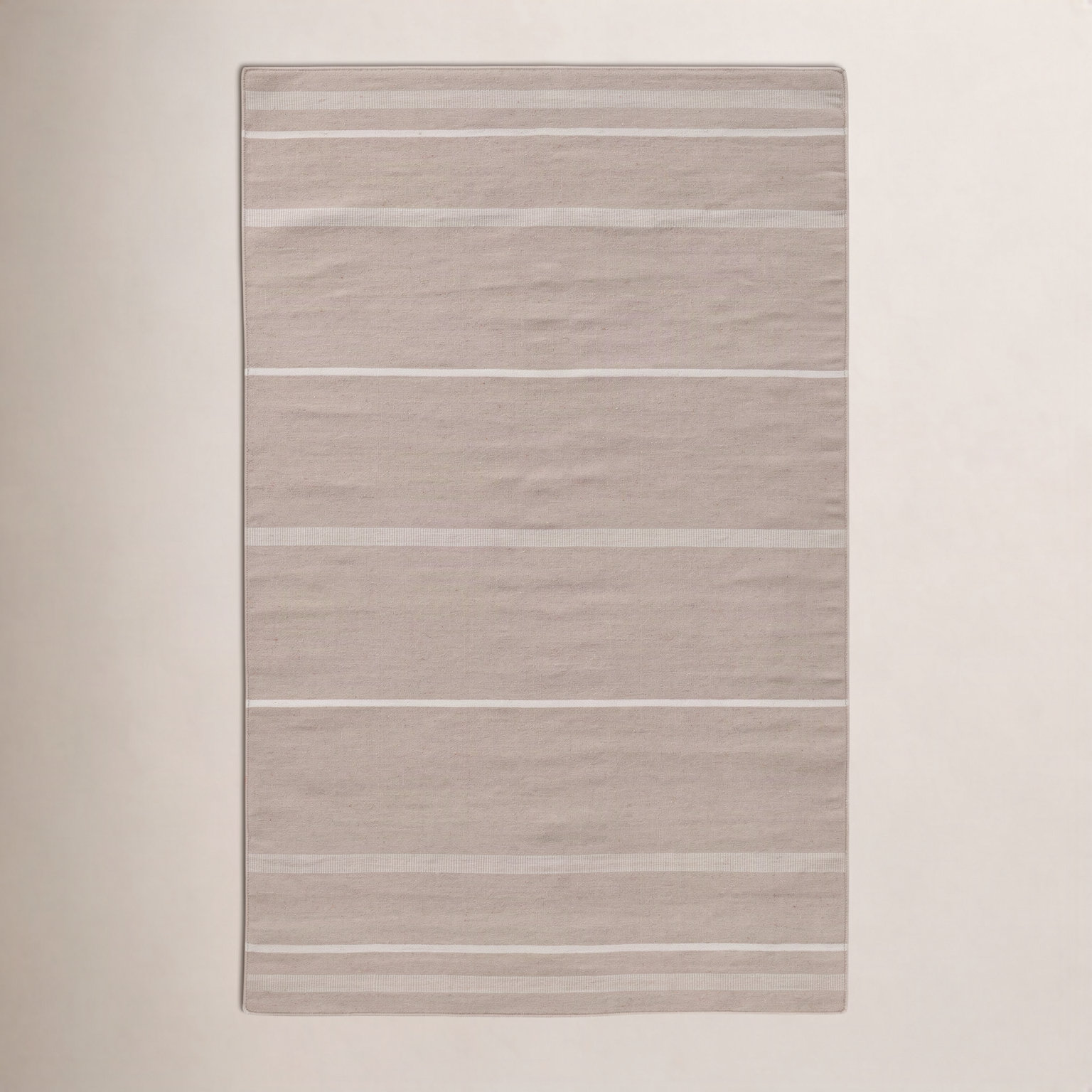Flatweave Striped Outdoor Rug, Beige, Rectangle 7'6" x 9'6"