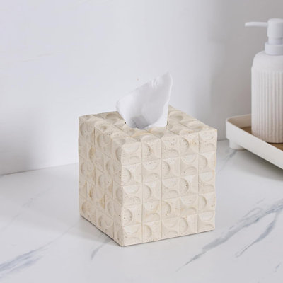Couvercle de boîte à mouchoirs Natural Travertine Textures