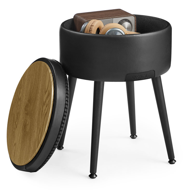 Steel Accent Stool, Black