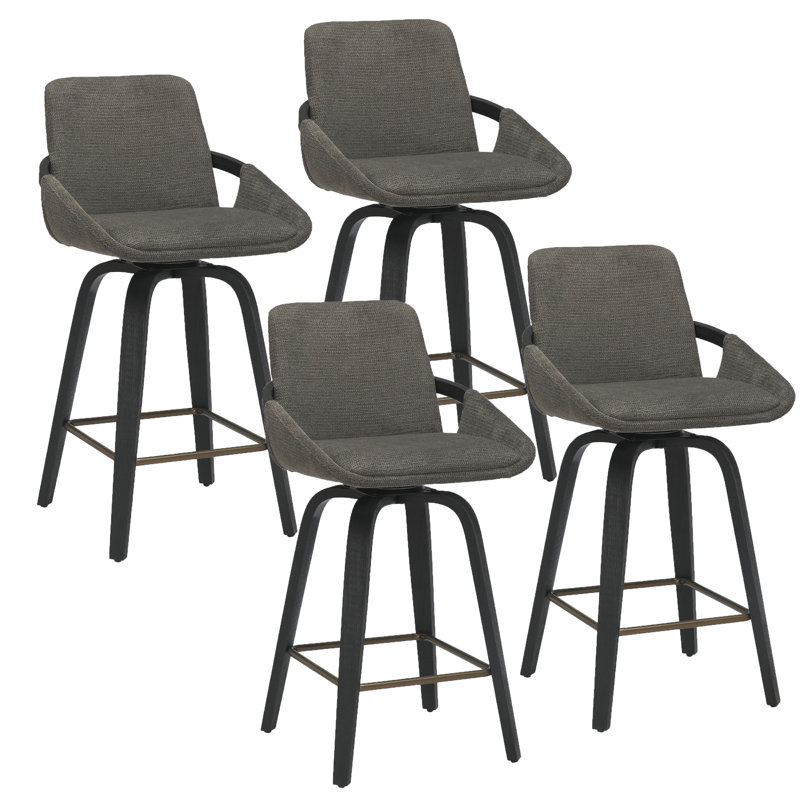 Tabouret de comptoir 26 po Bloomingdale, Gris anthracite / noir