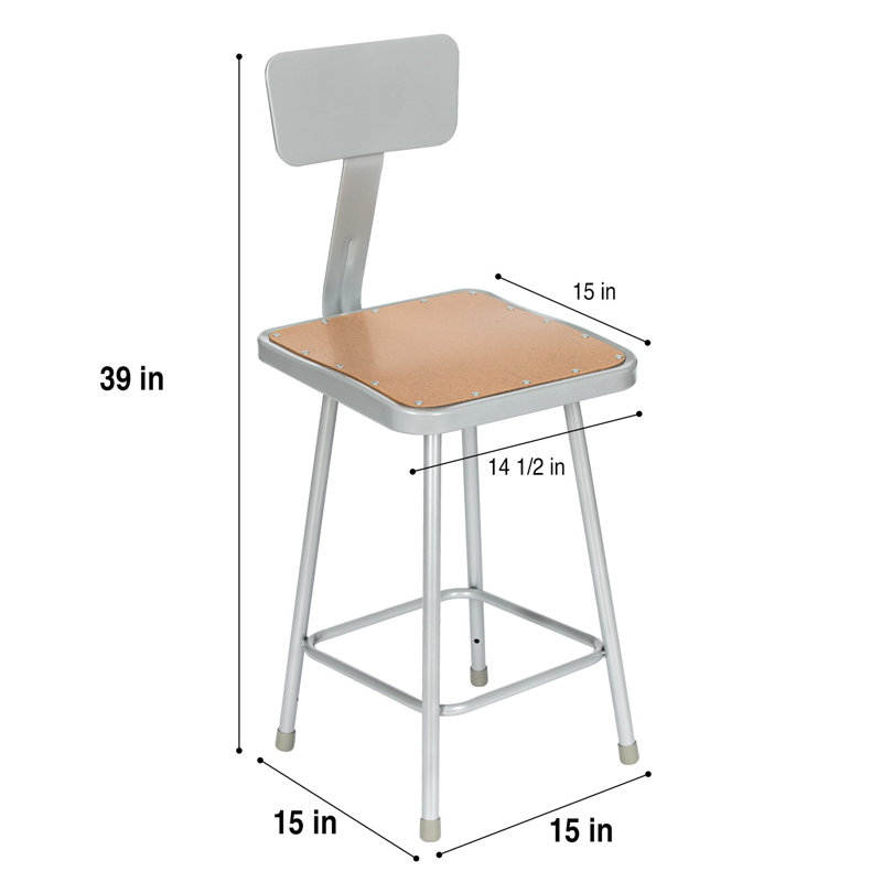 Tabouret avec dossier Clint (paquet de 2), 24"
