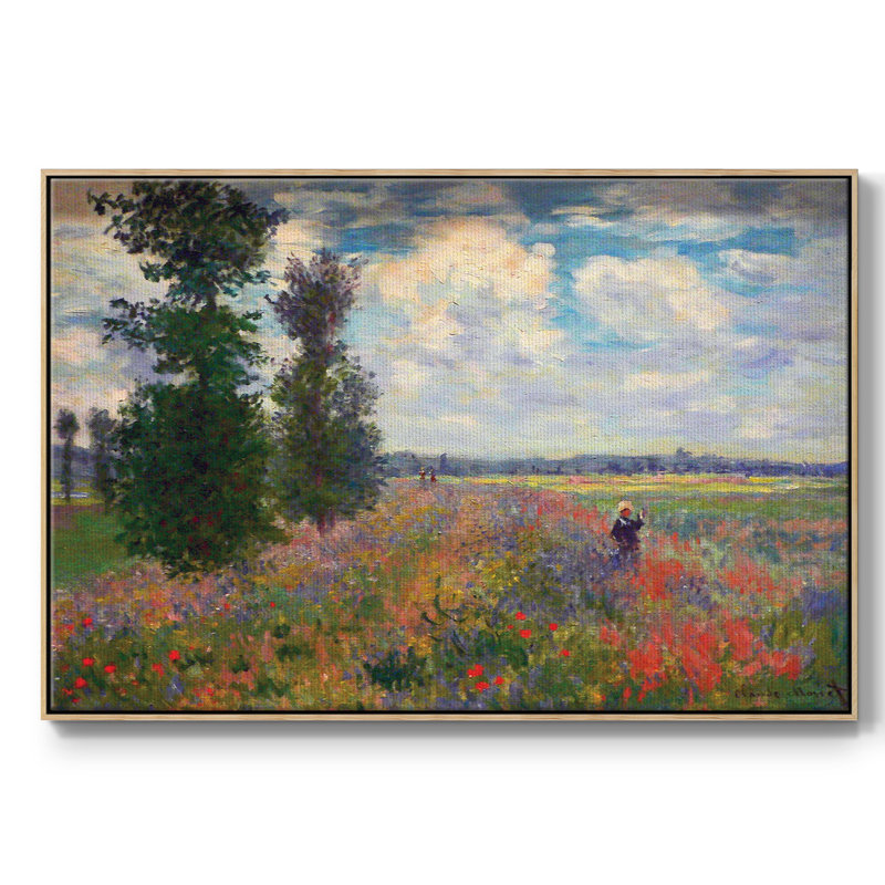" Monet ", 27" H x 41" W x 2" D, Natural Wood Framed
