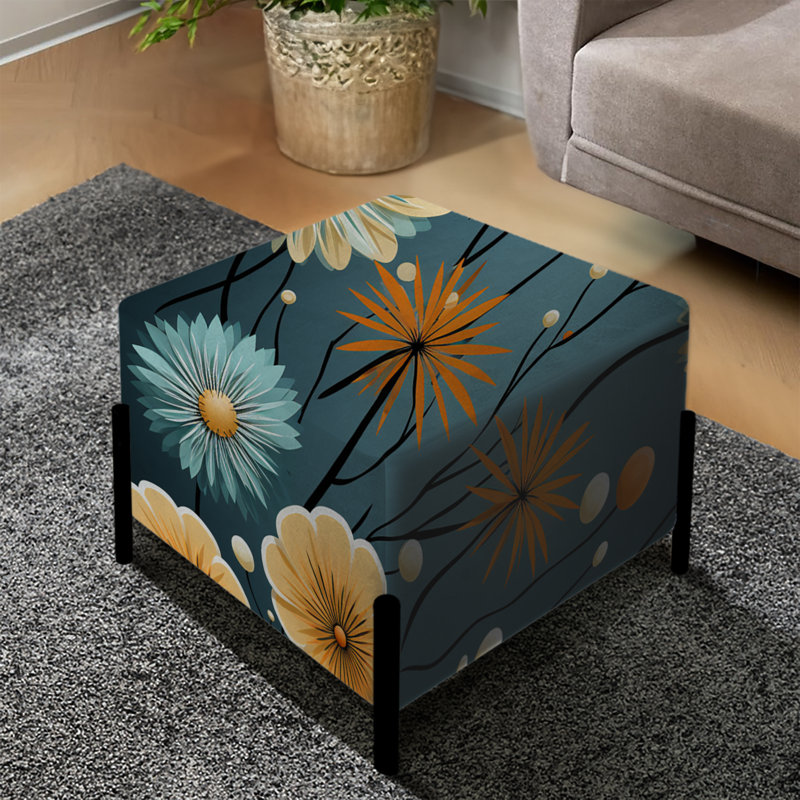 Mod Botanical Delight - Repose-pieds carré Mid-Century