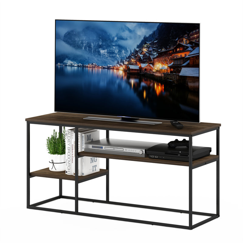 Emilda TV Stand for TVs, Columbia Walnut/Black, 21.9" H x 45.2" W x 15" D