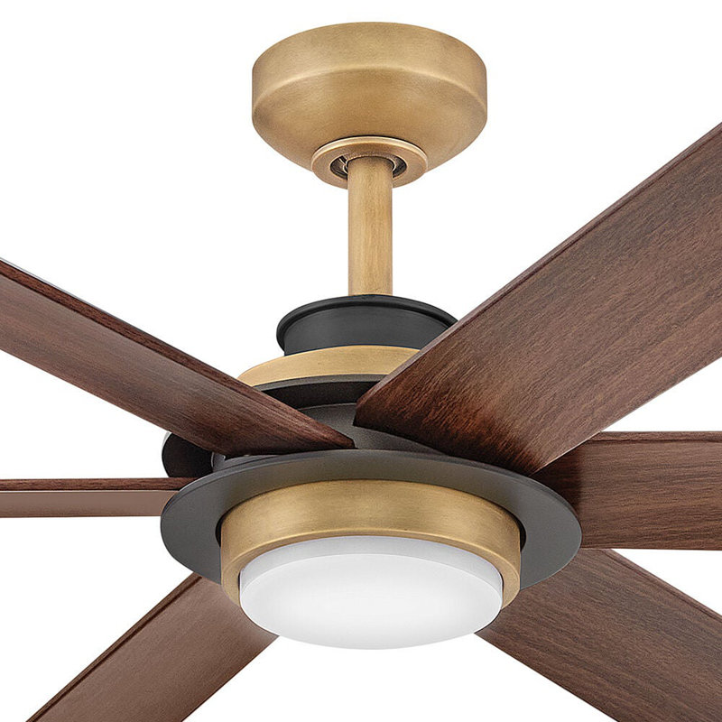 Hinkley Andros LED Ceiling Fan, Brass, Walnut