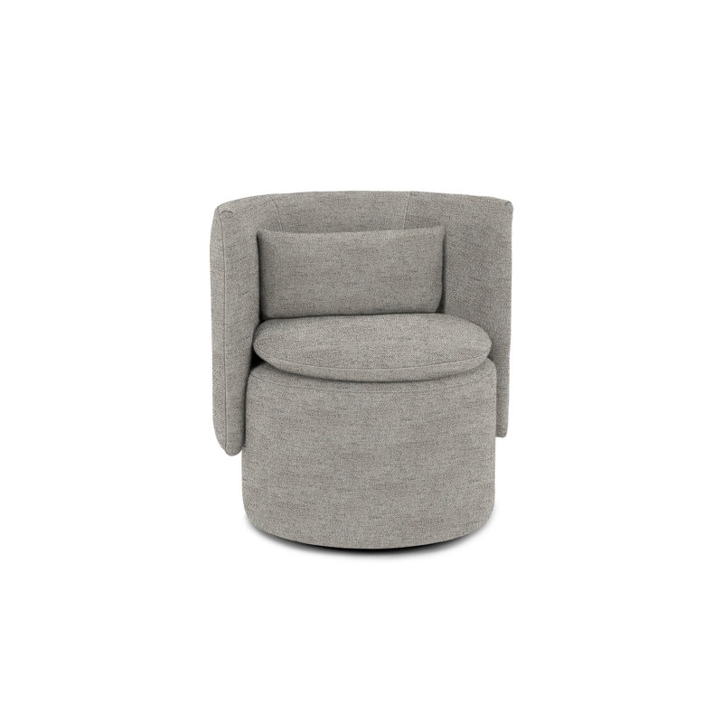 Fauteuil demi-tonneau pivotant de 71,12 cm de largeur Finn, Polyester gris minéral