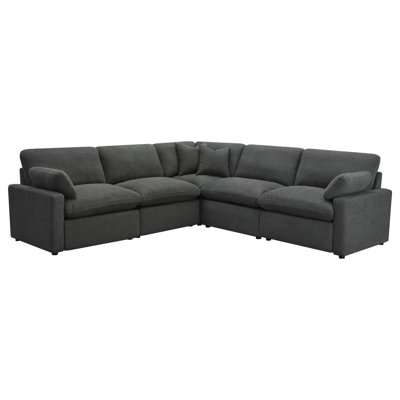 Hollander Dark Grey 5-Piece Modular Power Reclining Sectional