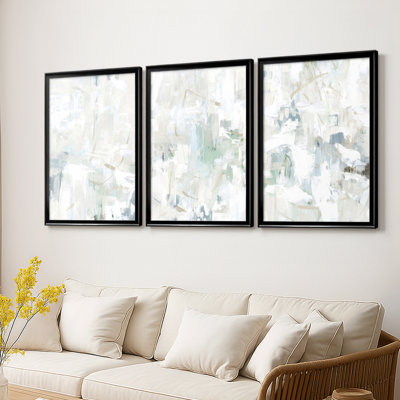 Impasto Poem I - Toile tendue avec châssis sur mesure - 3 pièces