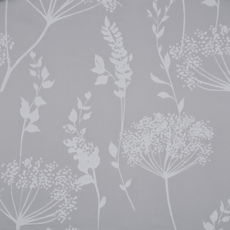Meadowsweet Floral Jacquard Curtains Two Panels, Silver, 229 W x 229 D cm
