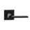 Bravura 943-7 Privacy Raleigh Lever on Square Contemporary Rose in Bright Chrome