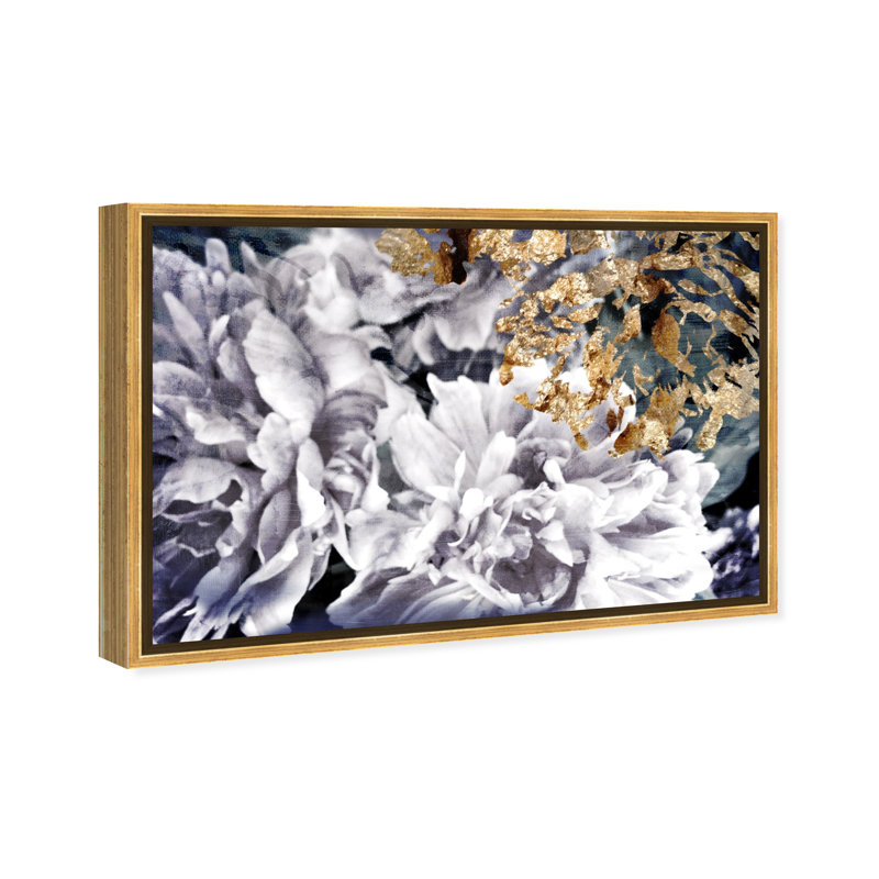 Floral et botanique « dos Gardenias florals »-impression d’art graphique, H 36 po x l 24 po, Cadre doré