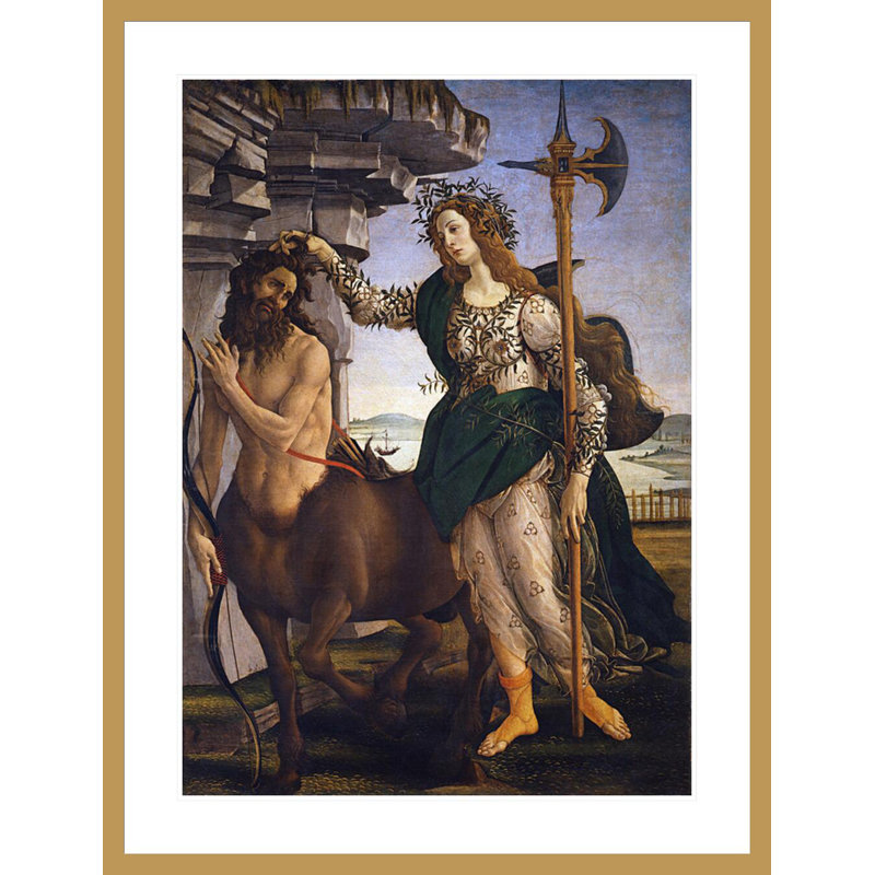 «Pallas and the Centaur» par Sandro Botticelli - Reproduction giclée encadrée, H 41,5 po x l 31,67 po