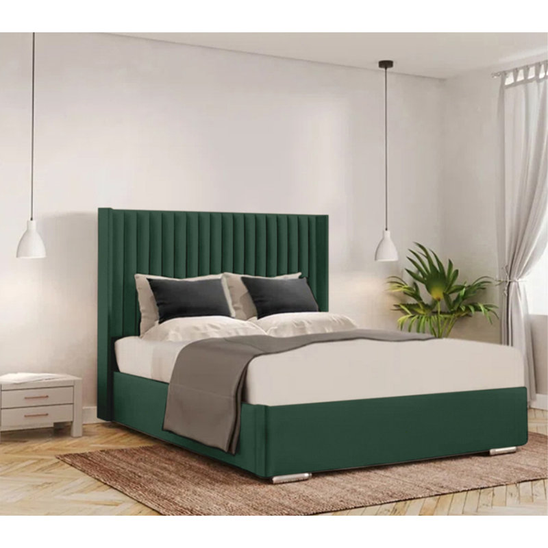 Chanteria Upholstered Bed, Single (3'), Emerald