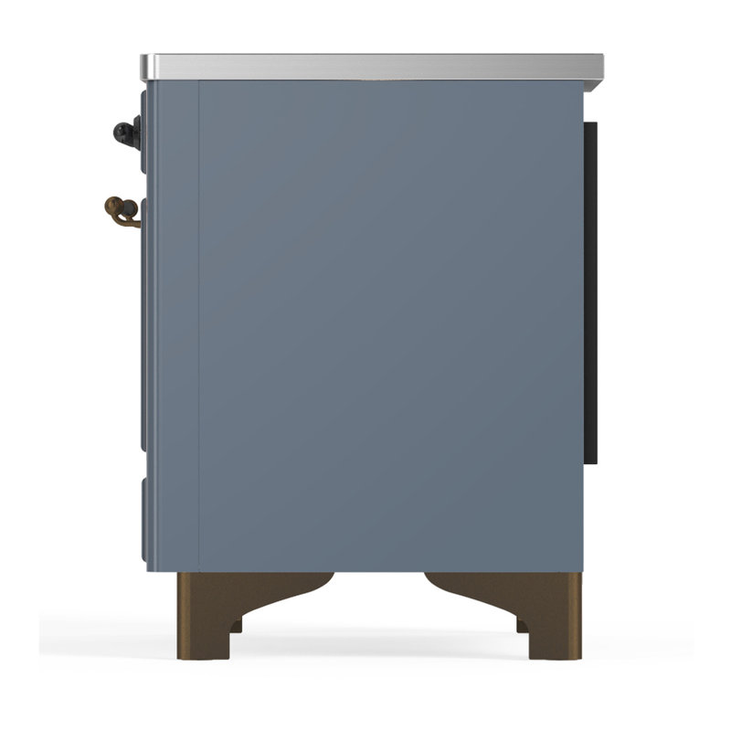 Majestic III Series 40 Inch Induction Range with 6 Induction Elements in Stainless Steel (Brass Trim), Blue Gray, Burnished