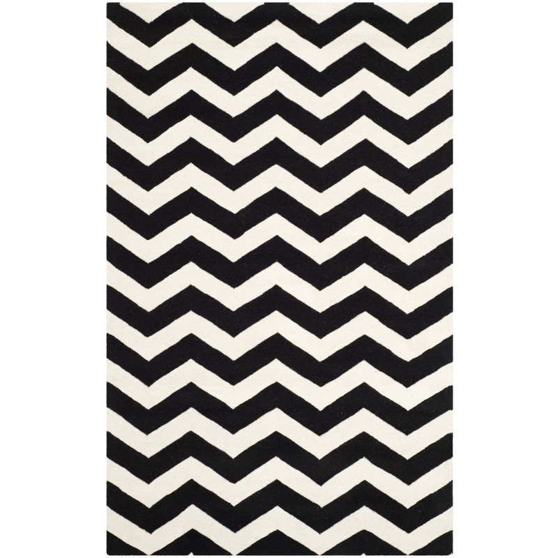Teresita Hand Tufted Wool Chevron Rug, Rectangle 6' x 9'