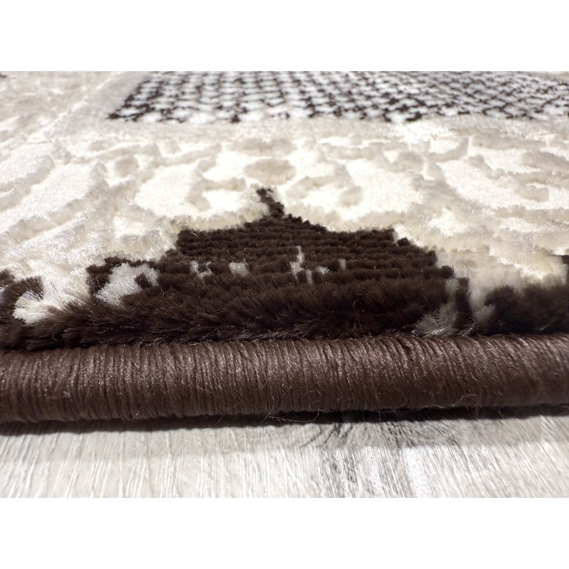 Modern Vintage Look Boho Large 9X12 Area Rug Transitional Carpet Shiny Vibrant High Low Pile Rug For Living Room