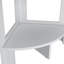 Tablette d'angle avec trois tablettes Gisela, blanc