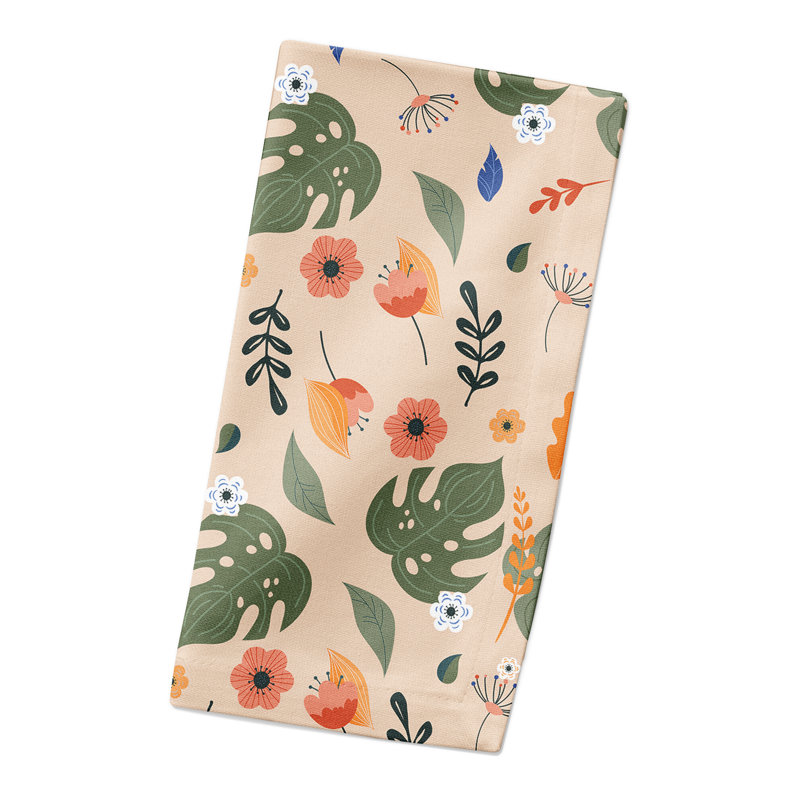 Lidia Cotton Blend Floral Square Napkin