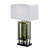 Saba Table Lamp With 3 Bulb, 4 Way Socket Switch, Silver Metal 27 Inch