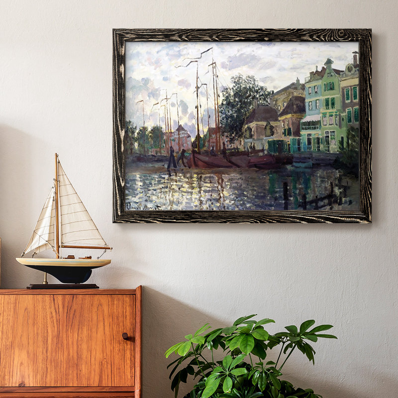 " Zaandam, The Dike, Evening, 1871 ", 28" H x 42" W x 1.5" D, Black