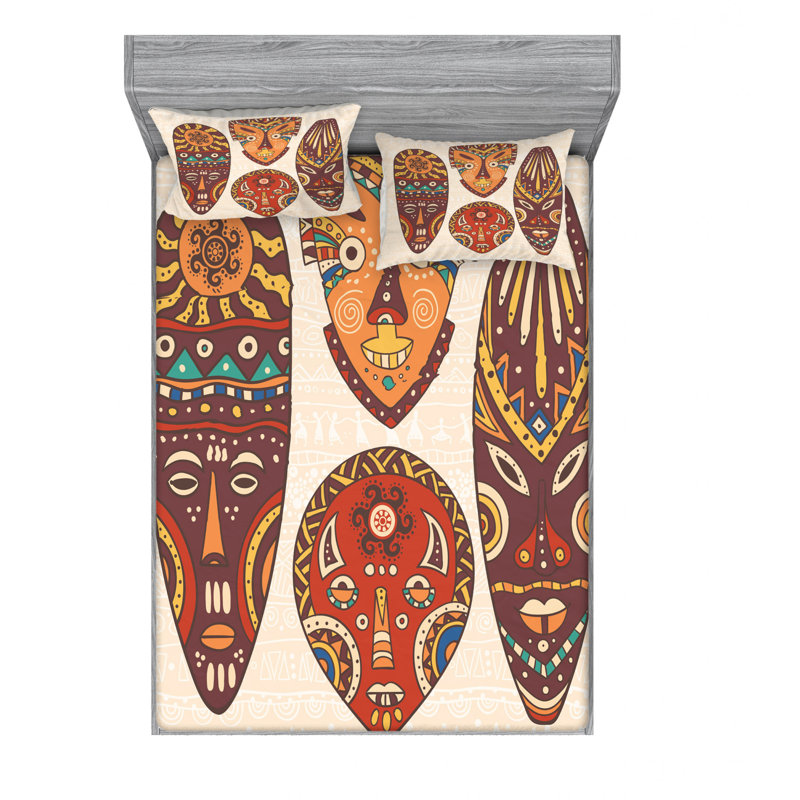 Ensemble de draps Mask, Ensemble de drap pour grand lit avec drap-housse